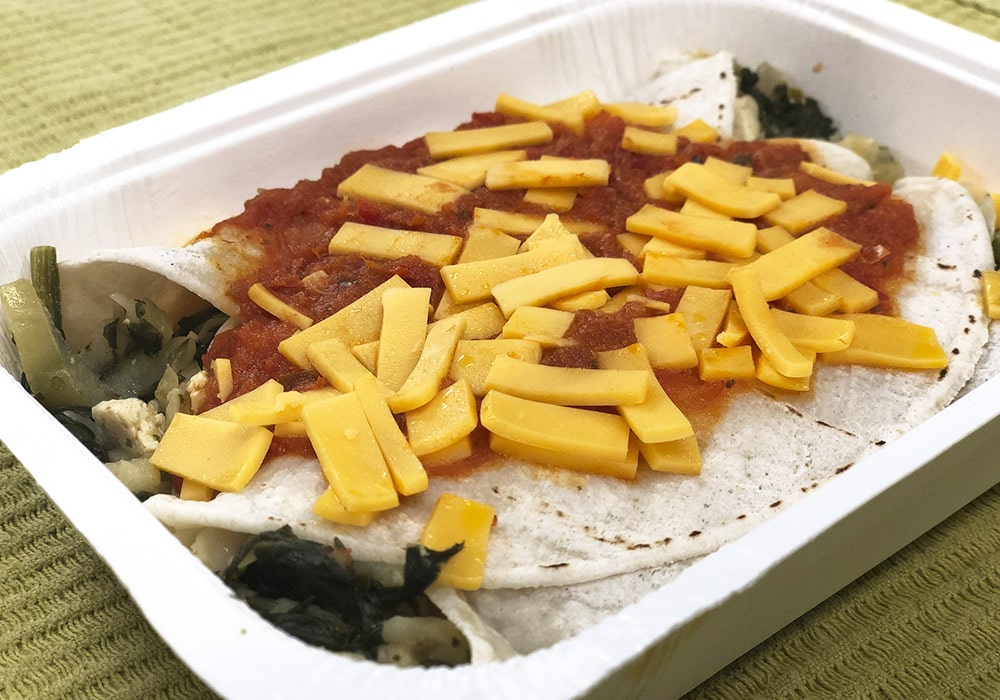 Tortilla spenat och kyckling vegan-glutenfri